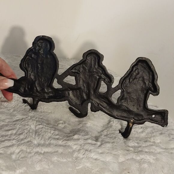 Vtg. Cast Iron 3 Monkeys Hear See Say No Evil Key Rack - Picture 3 of 4